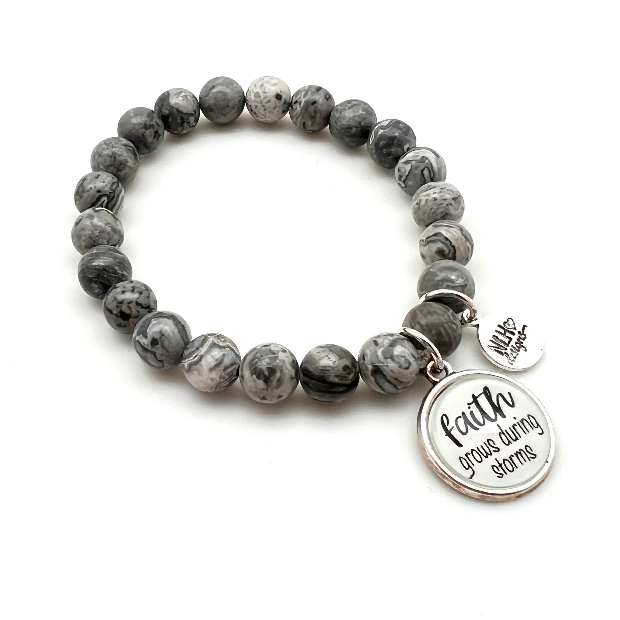 Faith Grows During Storms Sentiment Bracelet