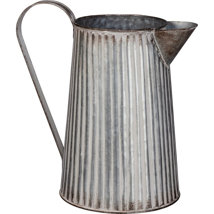 Ribbed Galvanized Pitcher