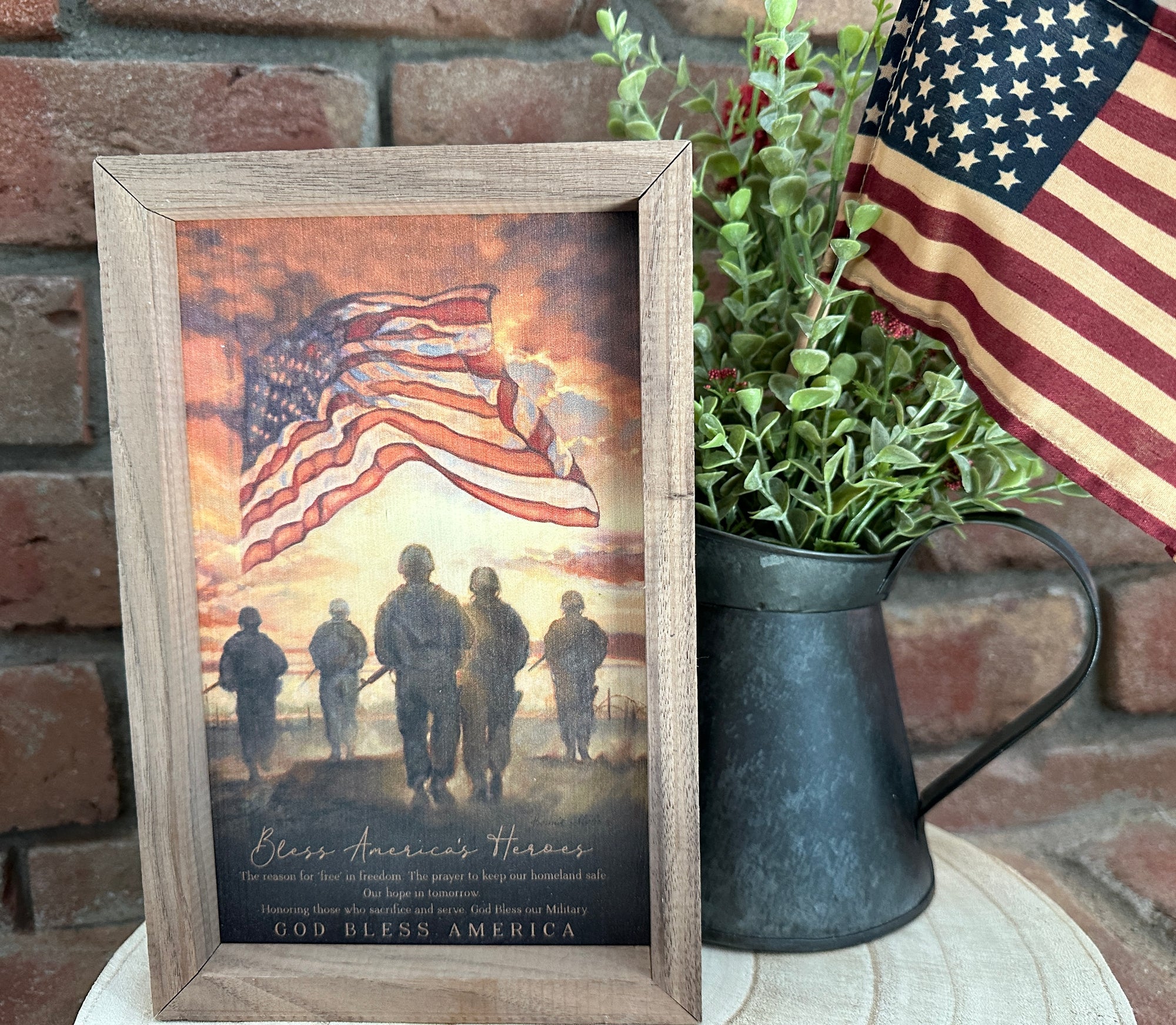 God Bless America’s Heroes Framed Artwork