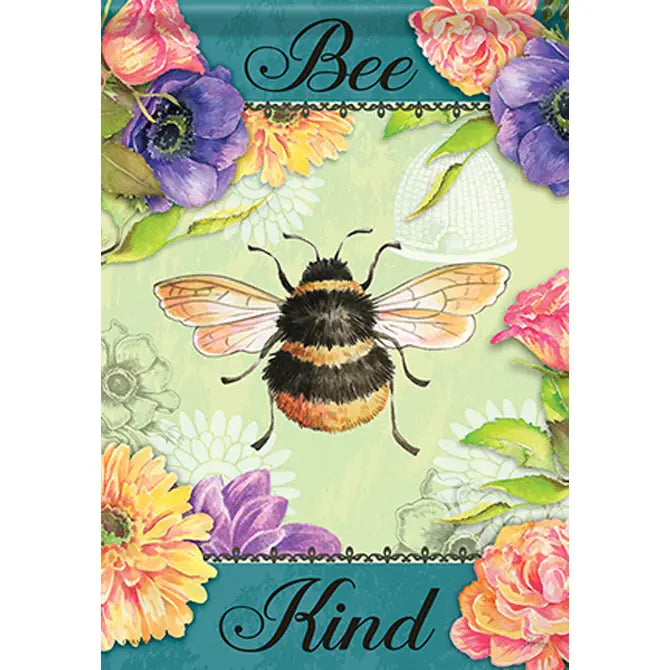 Bee Kind Flowers Garden Flag