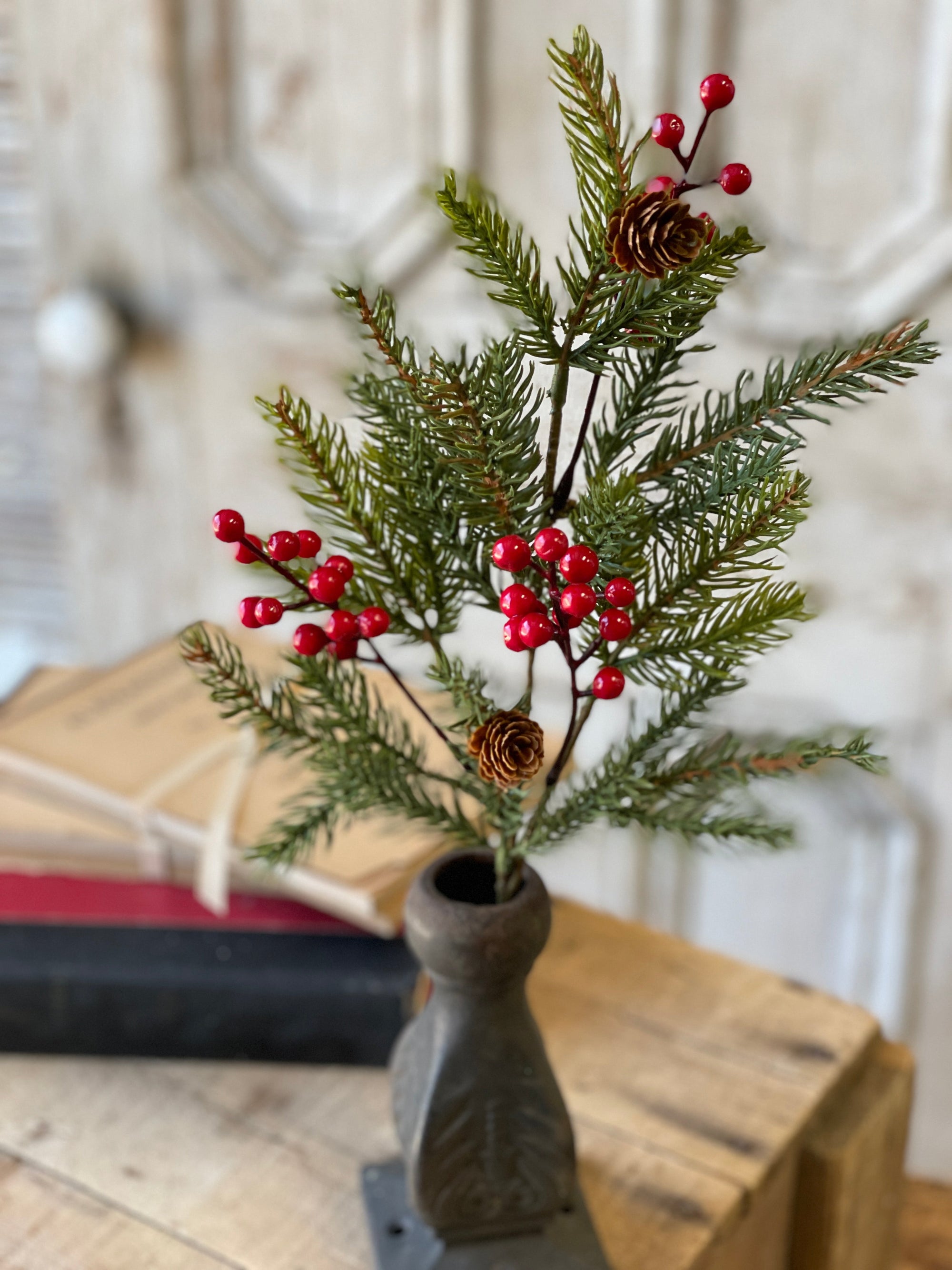 White Spruce with Berries Pick