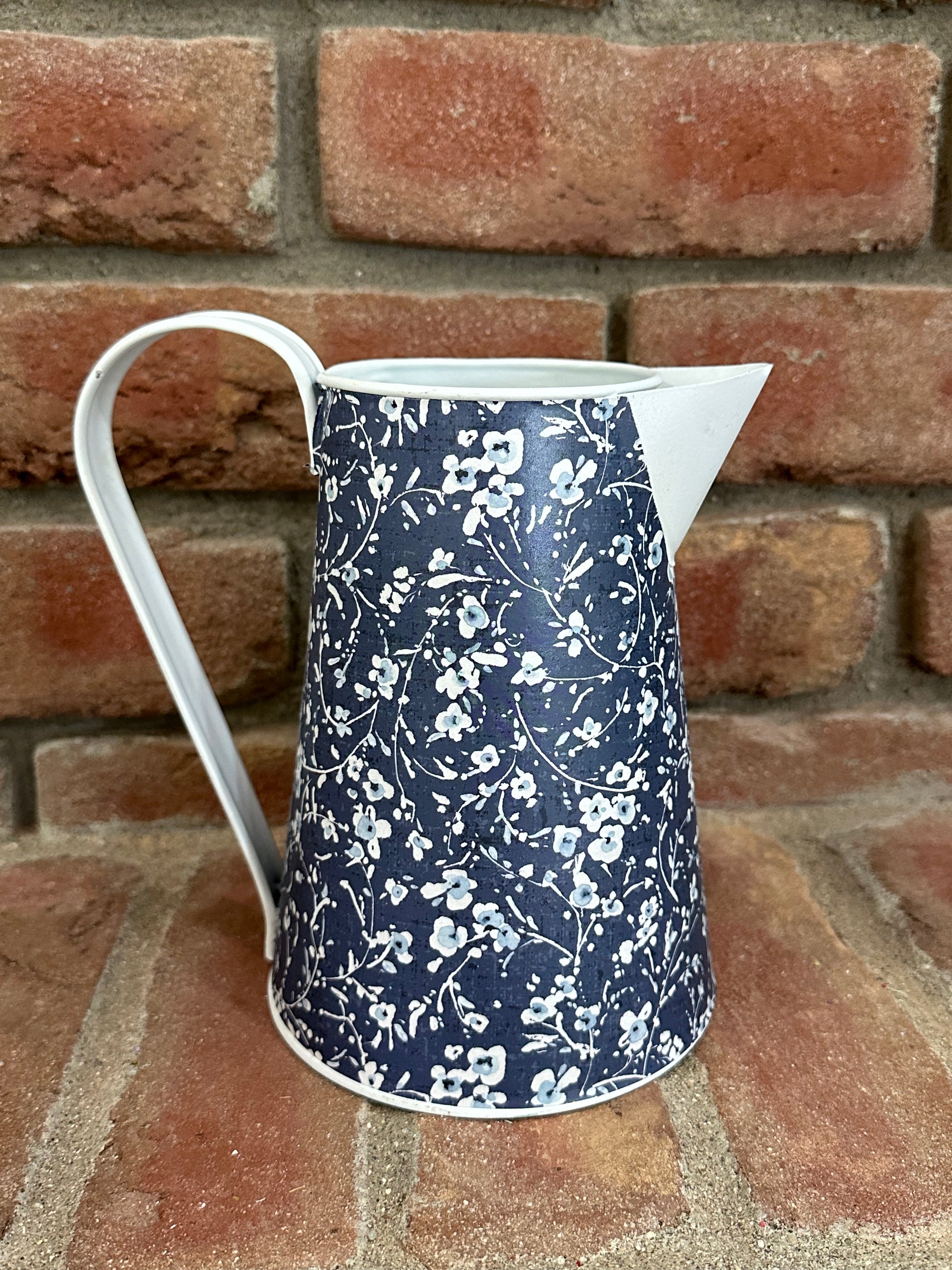 Blue Floral Pitcher