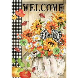 Pumpkin Floral Garden Flag