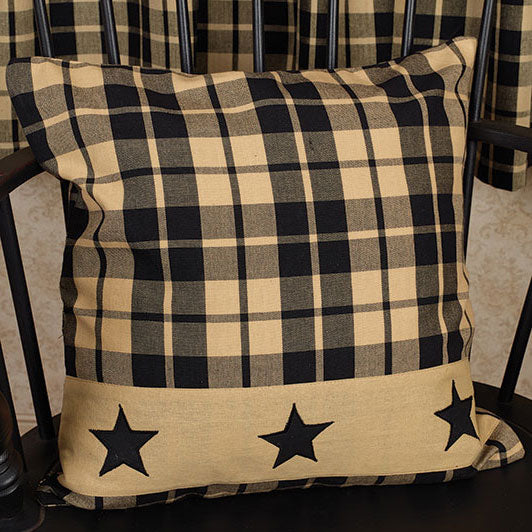 Black Farmhouse Star Pillow