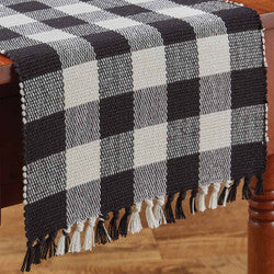 Wicklow Check 13x36 Table Runner - Black/Cream