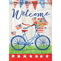 Patriotic Bike Garden Flag