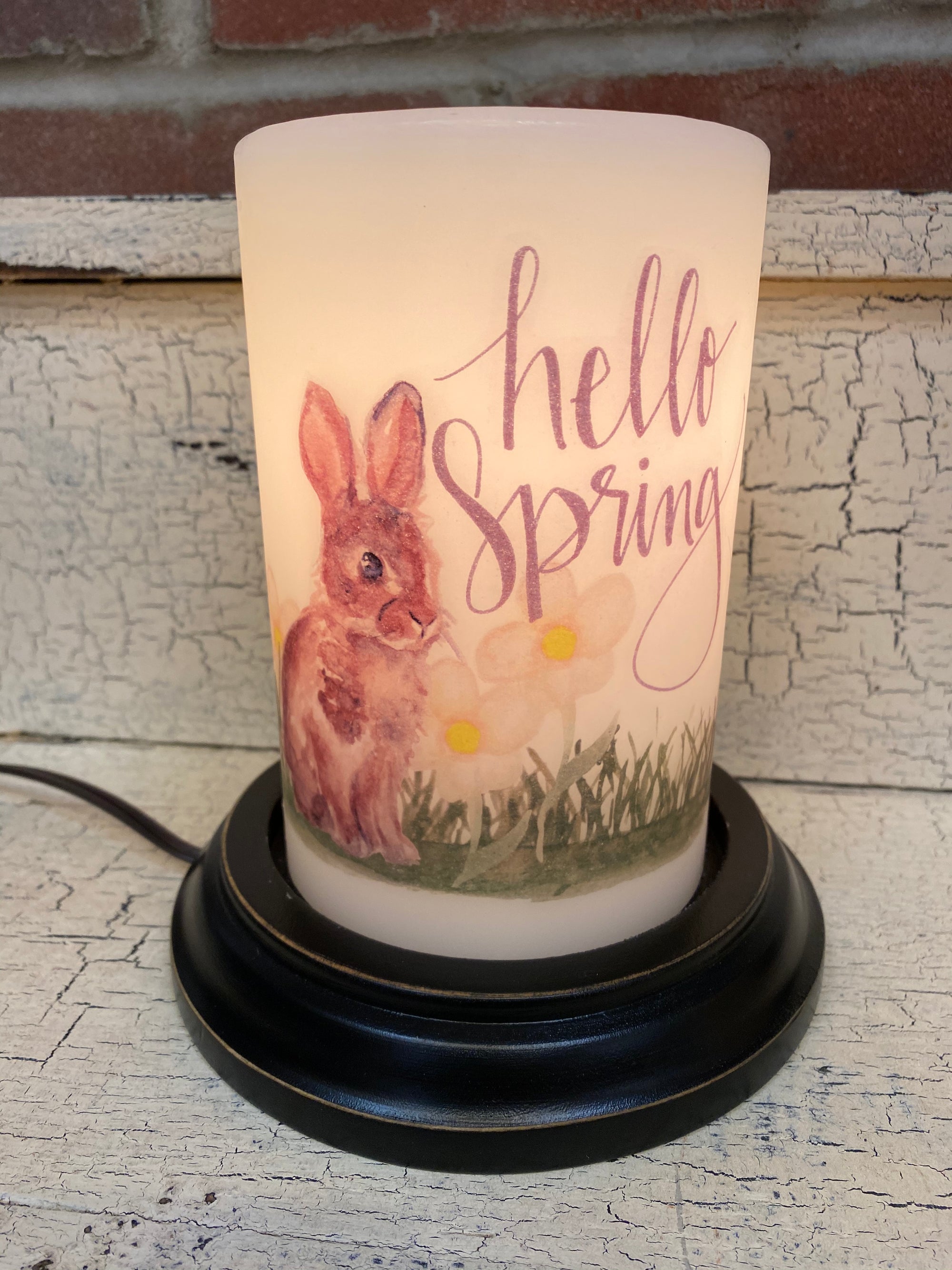 Hello Spring Bunny Candle Sleeve