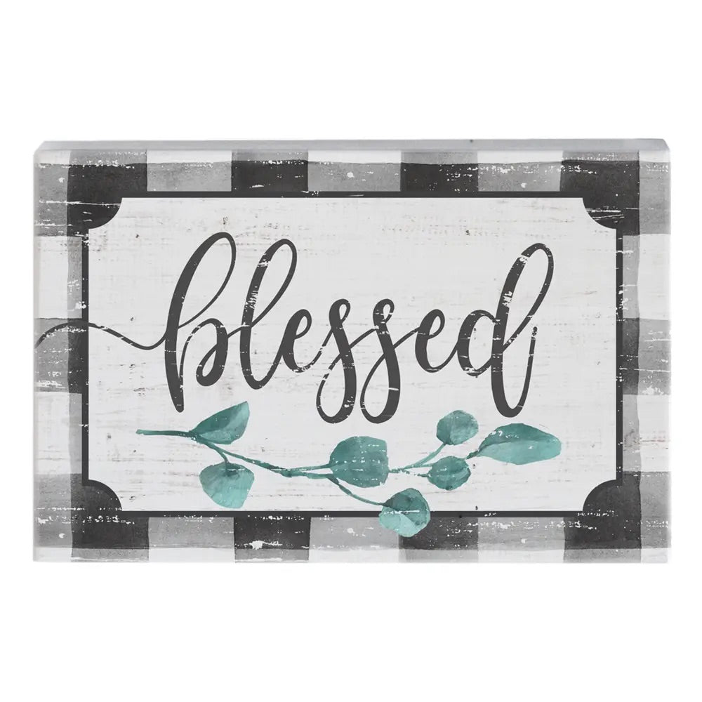 Blessed Wood Block Sign