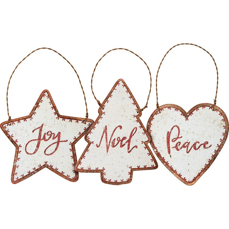 Joy/Noel/Peace Ornaments - 3 Styles