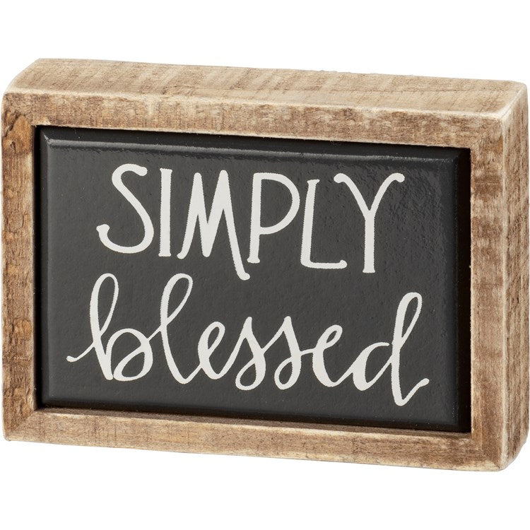 Simply Blessed Mini Box Sign