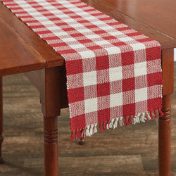 Wicklow Check 54” Table Runner - Red & Cream