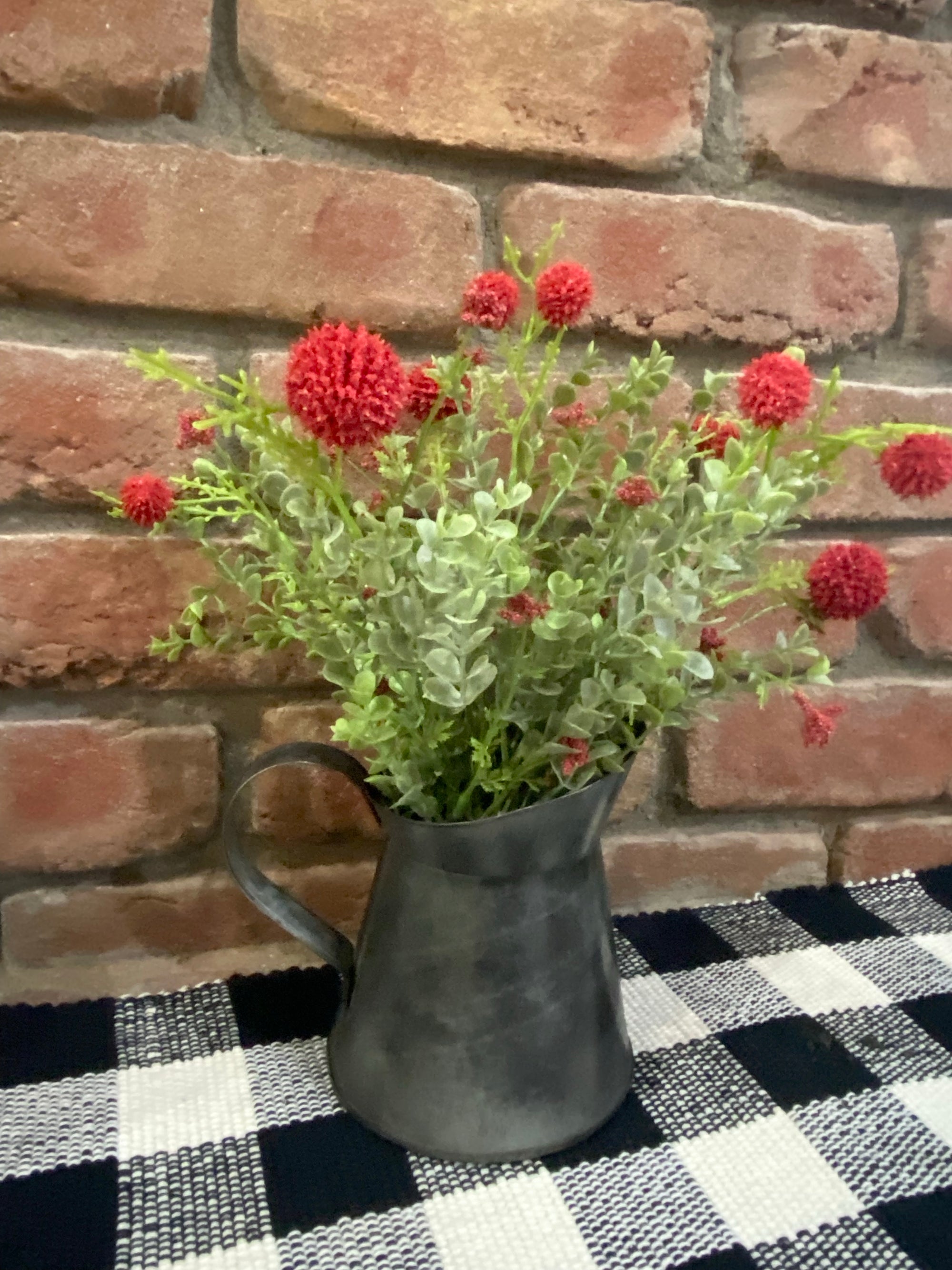 Farmhouse Pitcher Arrangement - Red Garden Bliss