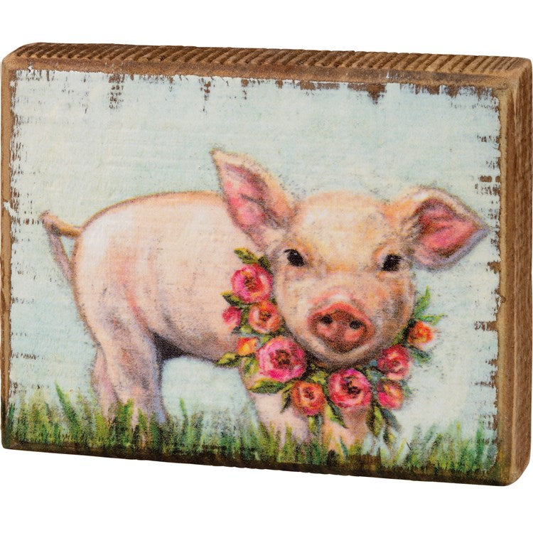 Piglet Wreath Block Sign