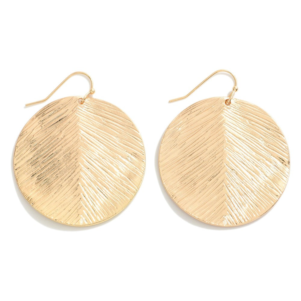 Circular Textured Metal Earrings - 2 Styles