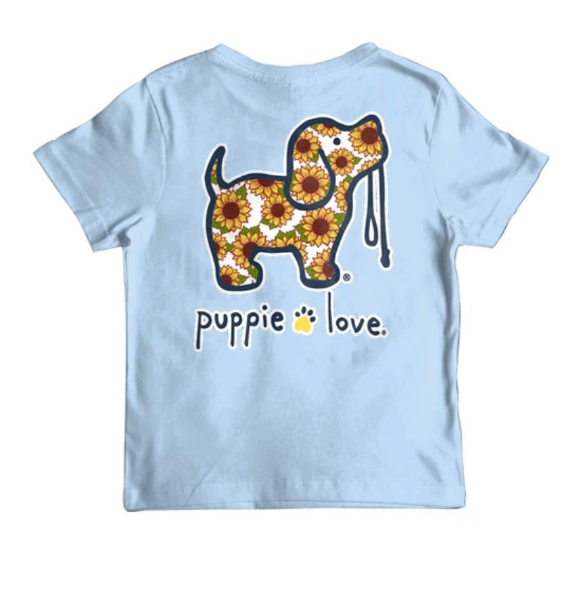 Puppie Love Youth Sunflower Pup Tee