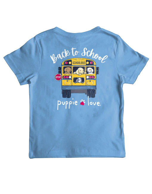 Puppie Love Youth School Bus Pup Tee