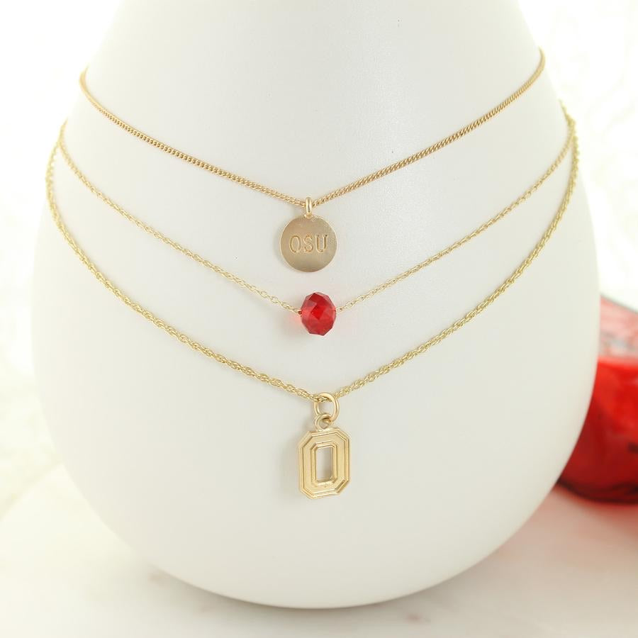 Ohio State Logo Trio Necklace