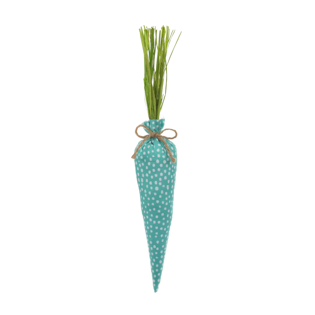 Large Teal Dotted Fabric Carrot