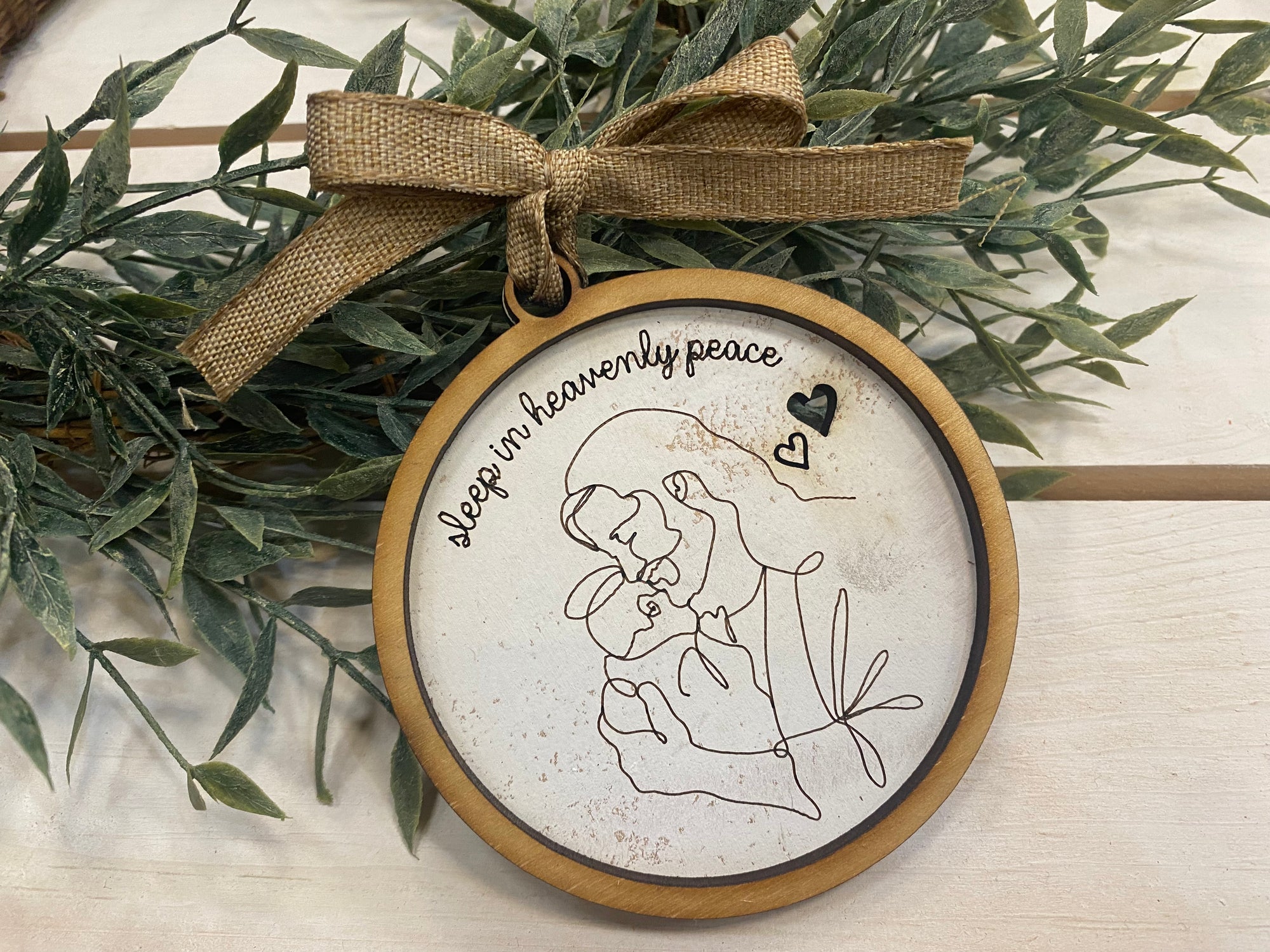 Handmade Baby with Jesus Memorial Ornament