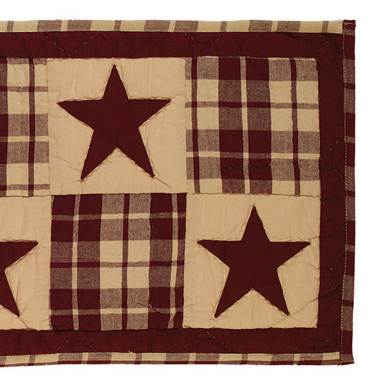 Farmhouse Star 36” Runner - Burgundy