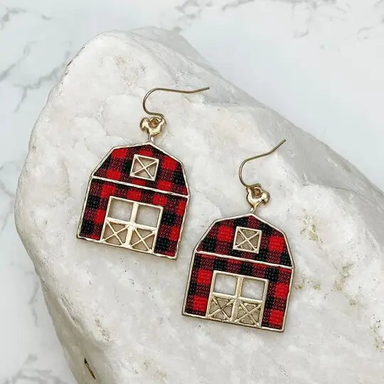 Buffalo Check Barn Earrings