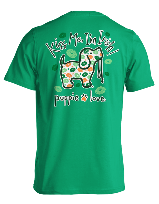 Puppie Love Kiss Me I’m Irish Pup Tee