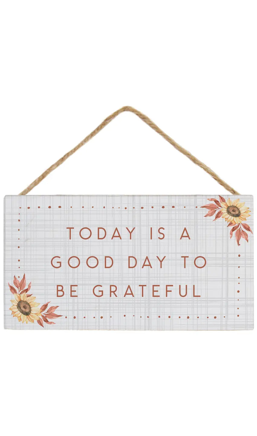 Grateful Sunflower Hanging Sign