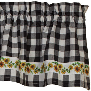 Sunflower Check Valance