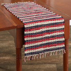 Stars & Stripes 36” Chindi Table Runner