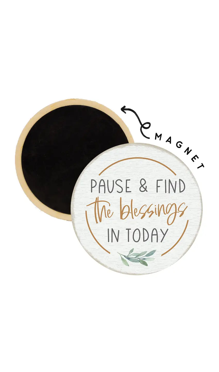 Pause and Find Round Magnet