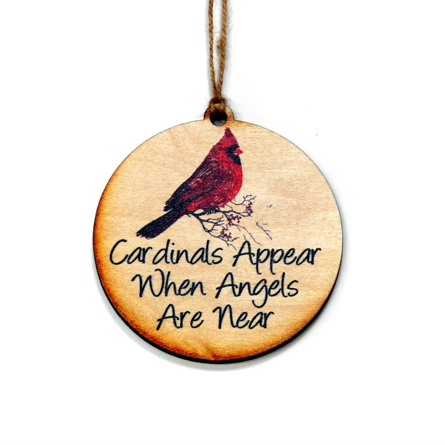 Cardinals Appear Wood Ornament