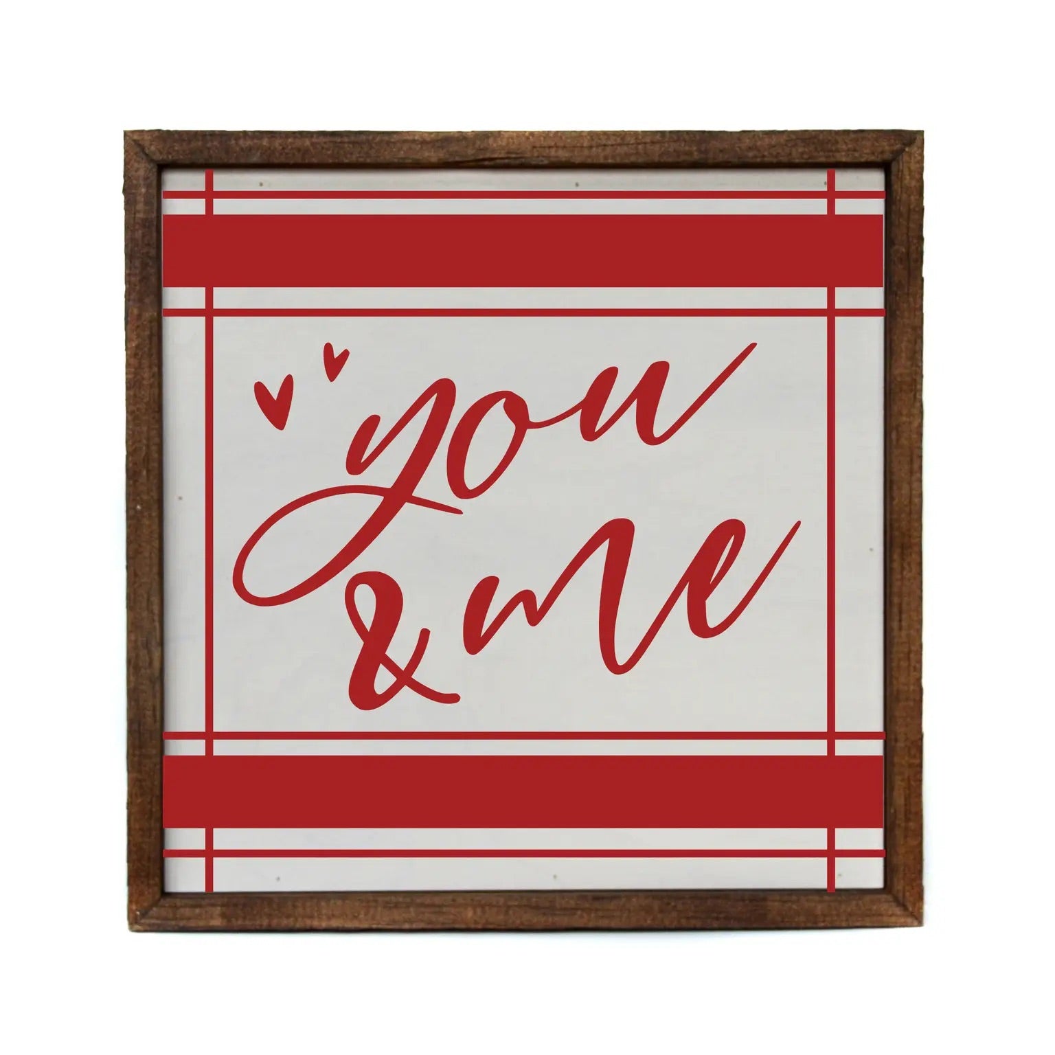 You & Me Red Framed Sign