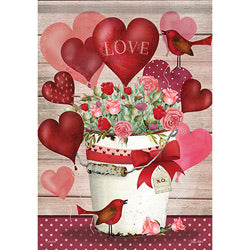 Valentine Bucket Garden Flag