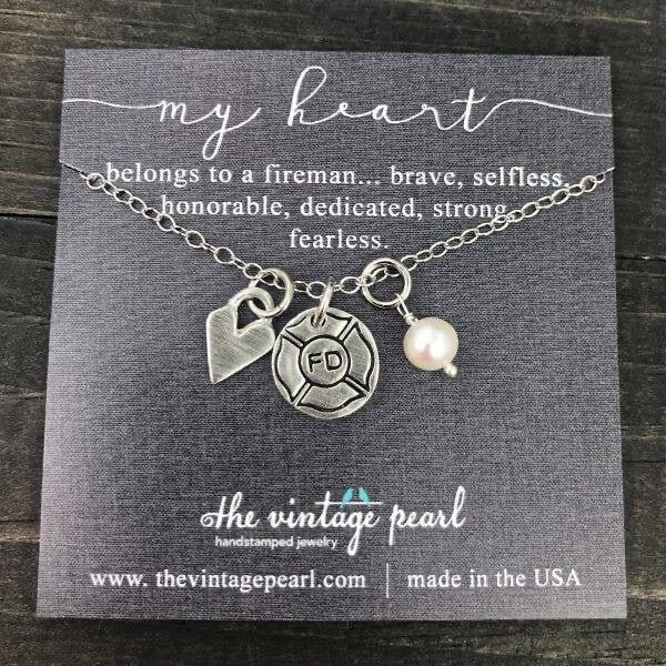 My Heart Belongs to a Fireman Necklace