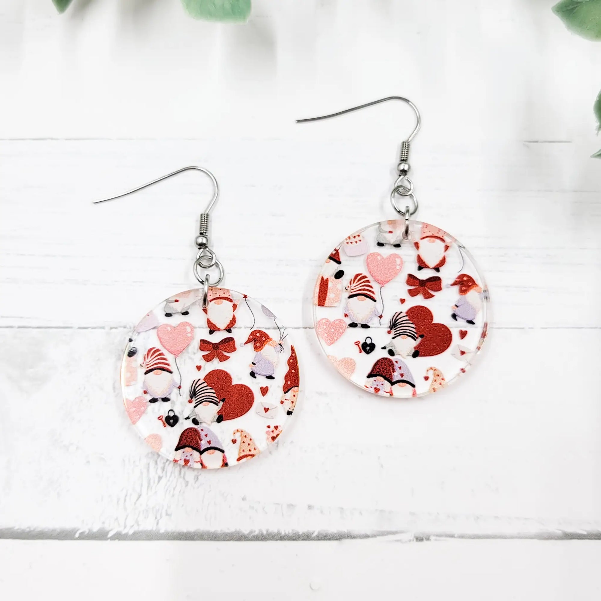 Valentine Gnomes Acrylic Earrings