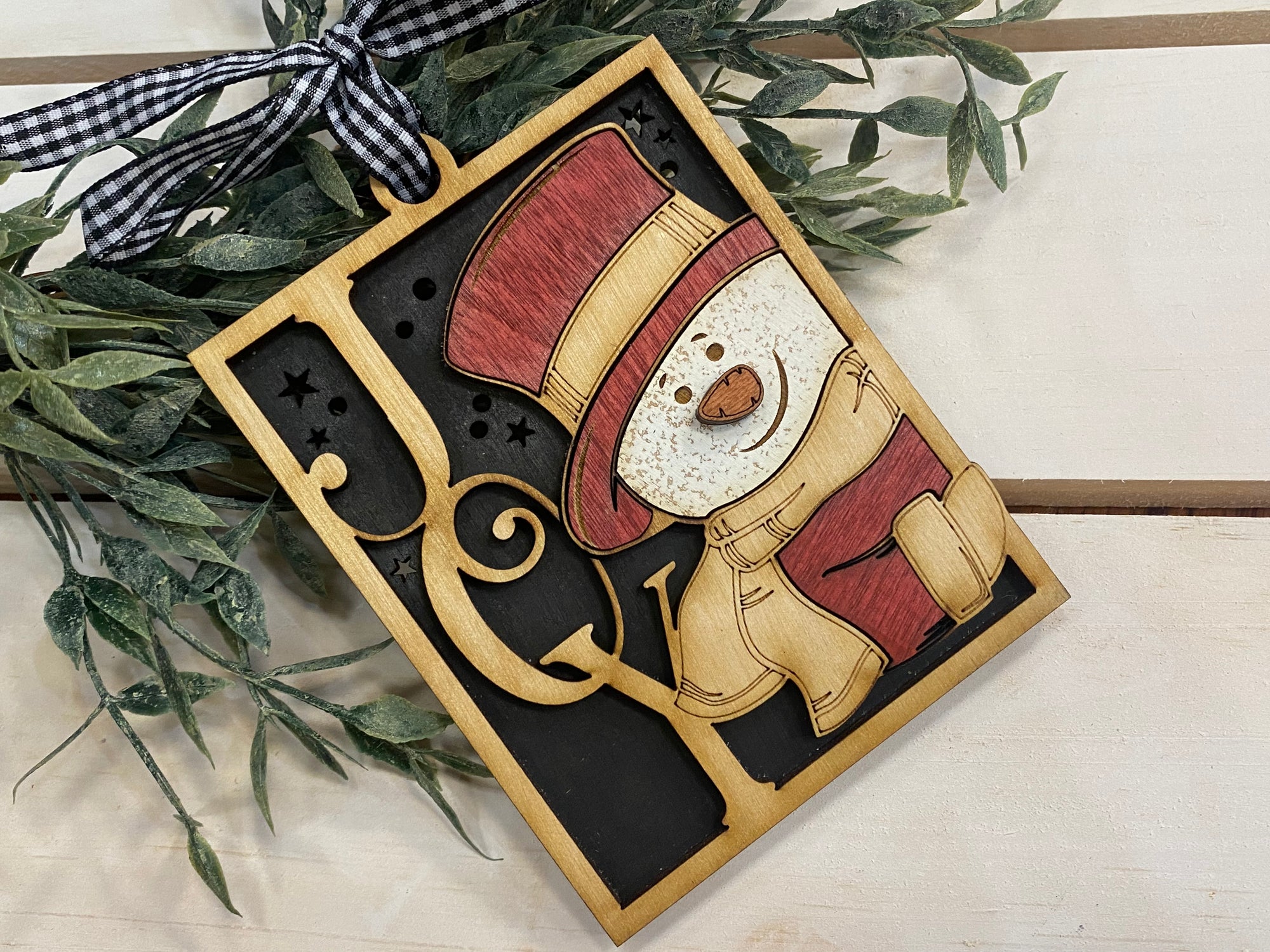 Handmade Joy Snowman Ornament