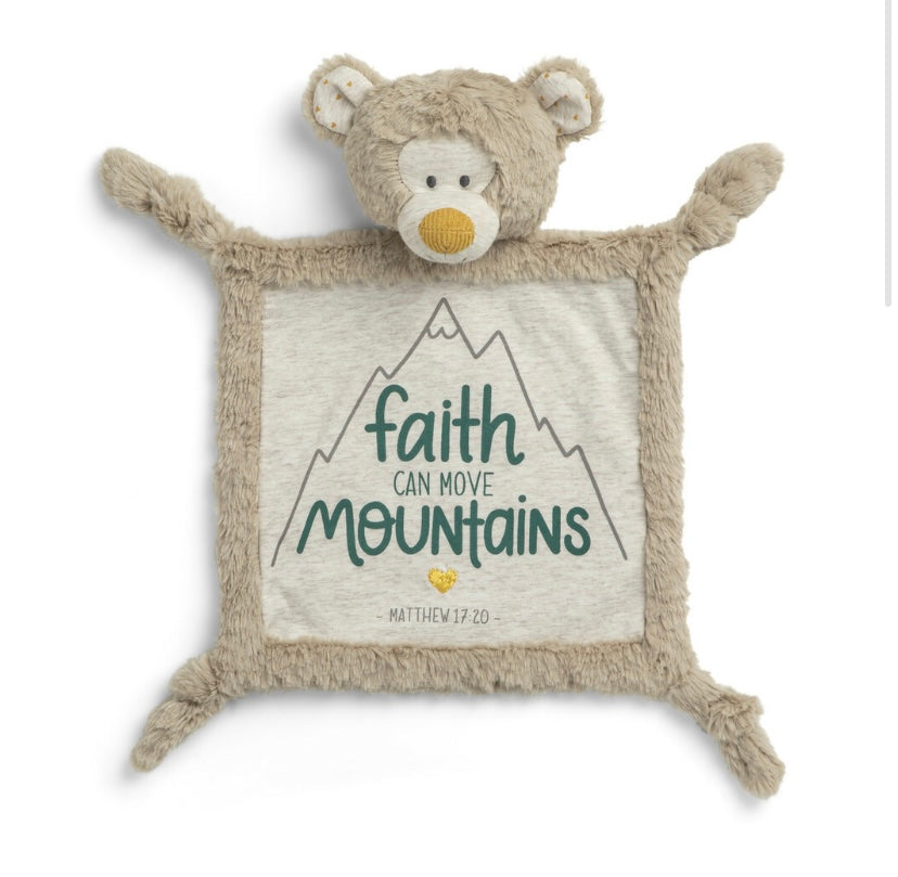 Faith Can Move Mountains Rattle Blankie