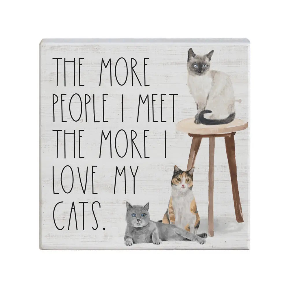 Love My Cats Block Sign