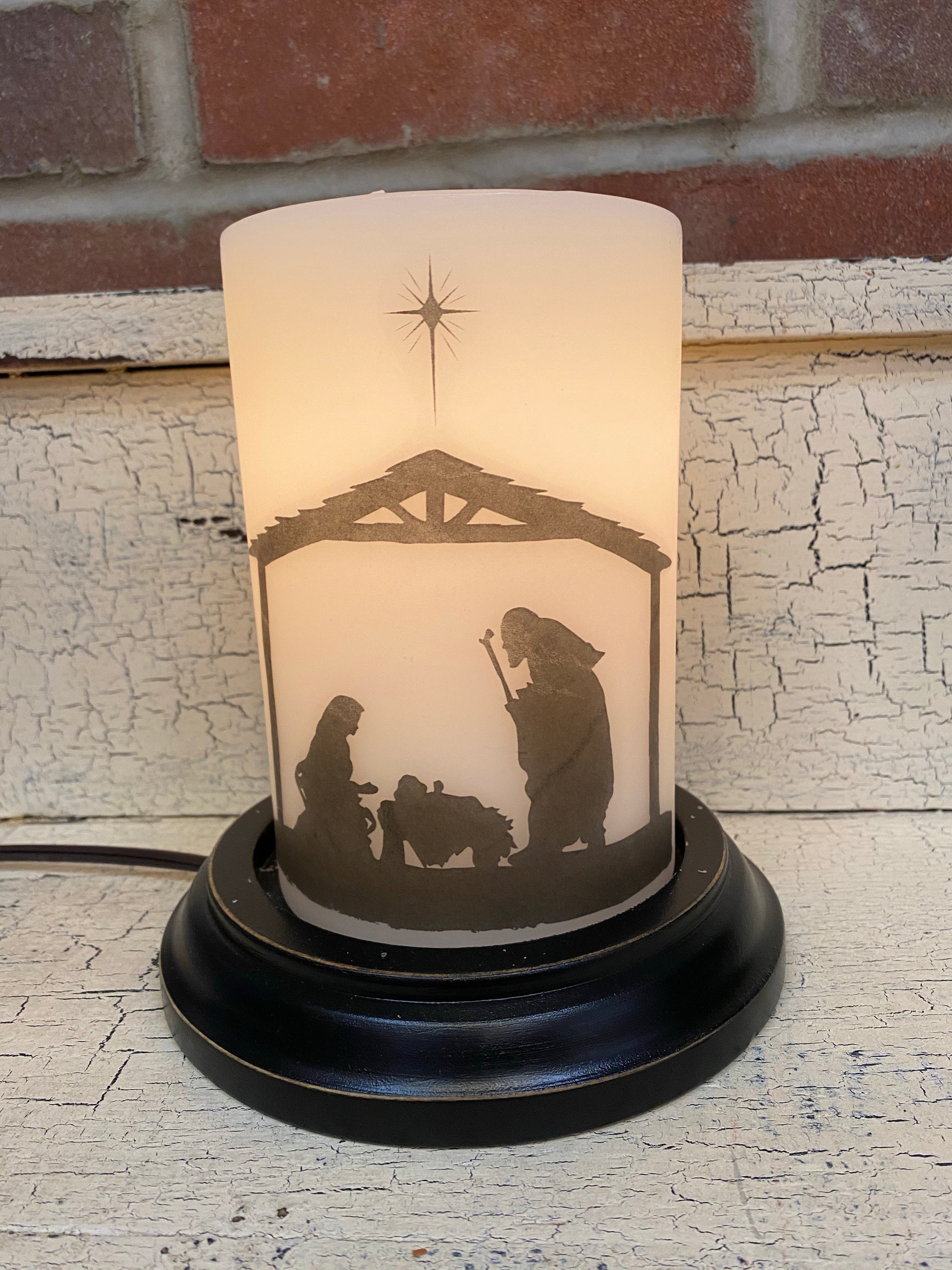 Vintage Nativity Candle Sleeve