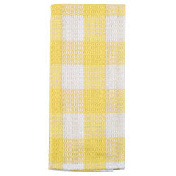 Wicklow Check Waffle Dishtowel - Yellow