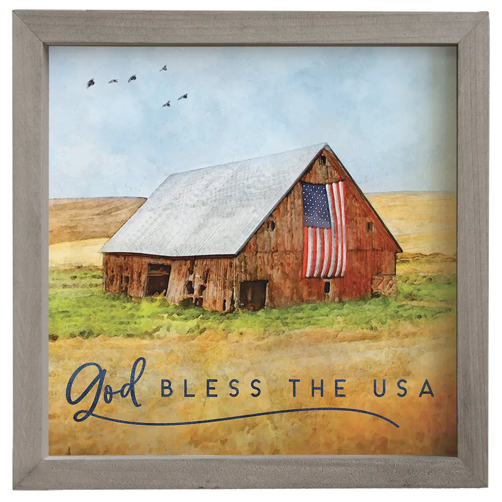 God Bless the USA Framed Sign