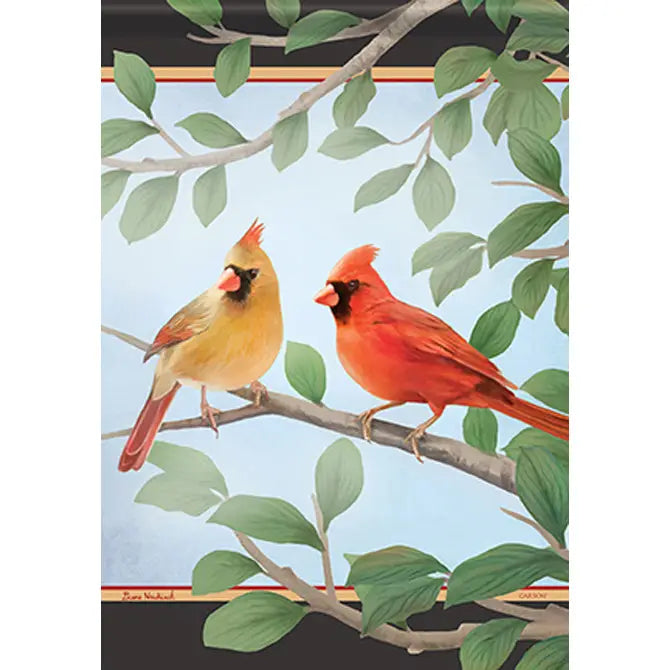 Serene Cardinals Garden Flag