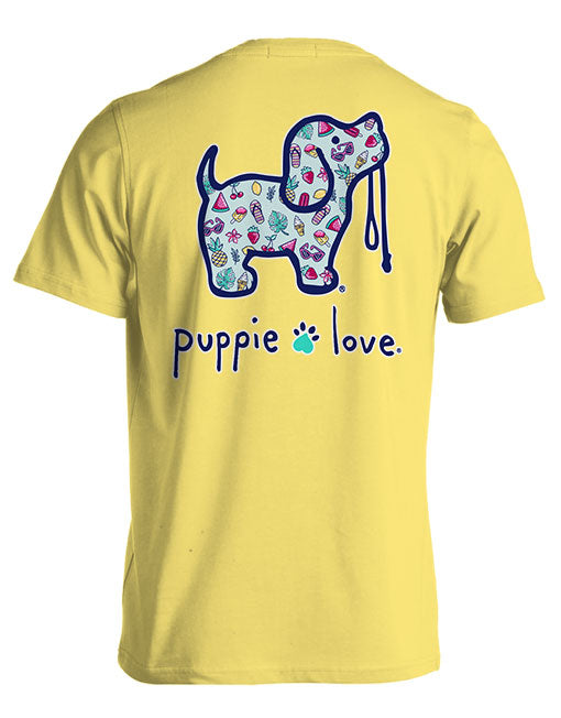 Puppie Love Summer Pattern Pup Tee