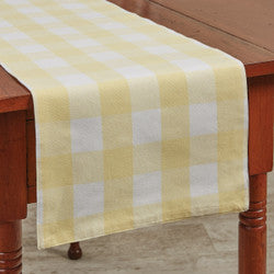 Wicklow Check 54” Backed Table Runner - Yellow