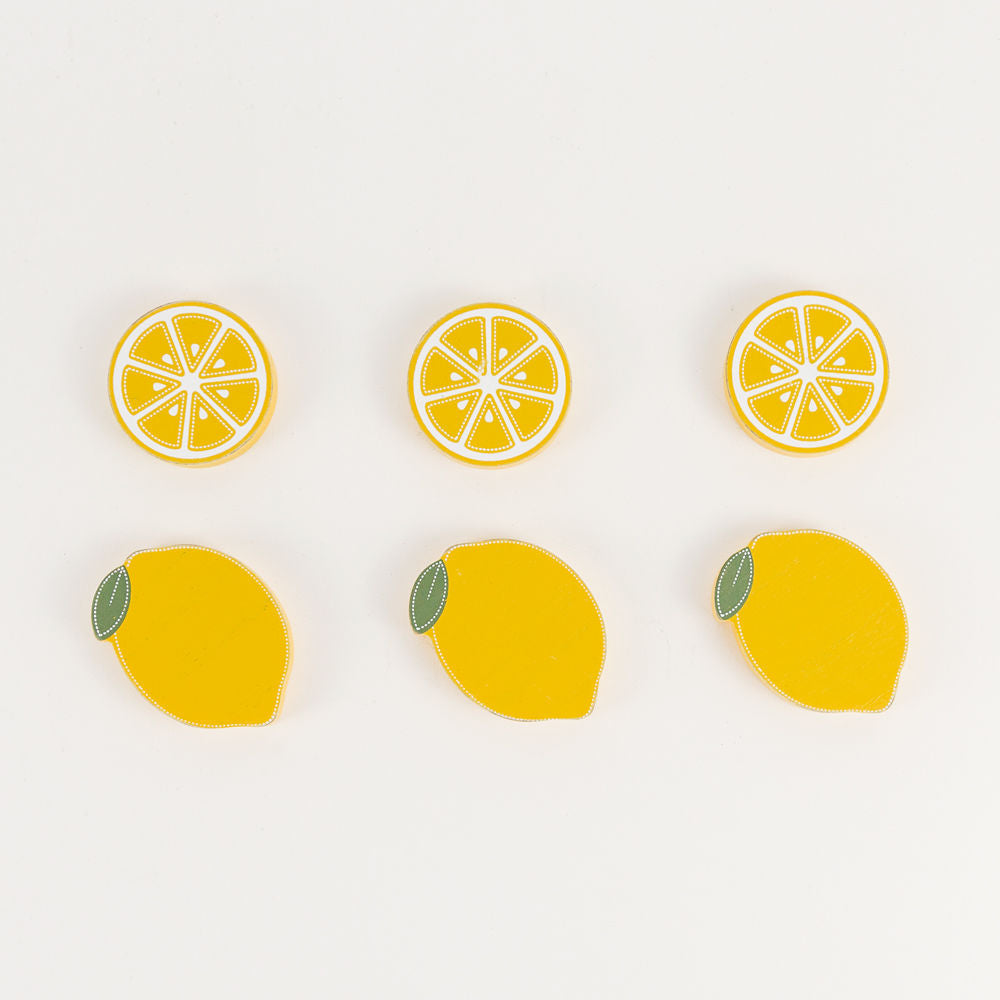 Lemon Wood Shapes - Set of 6