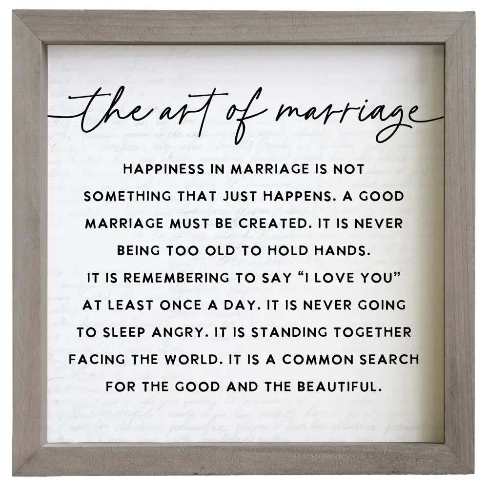 Art of Marriage Framed Sign