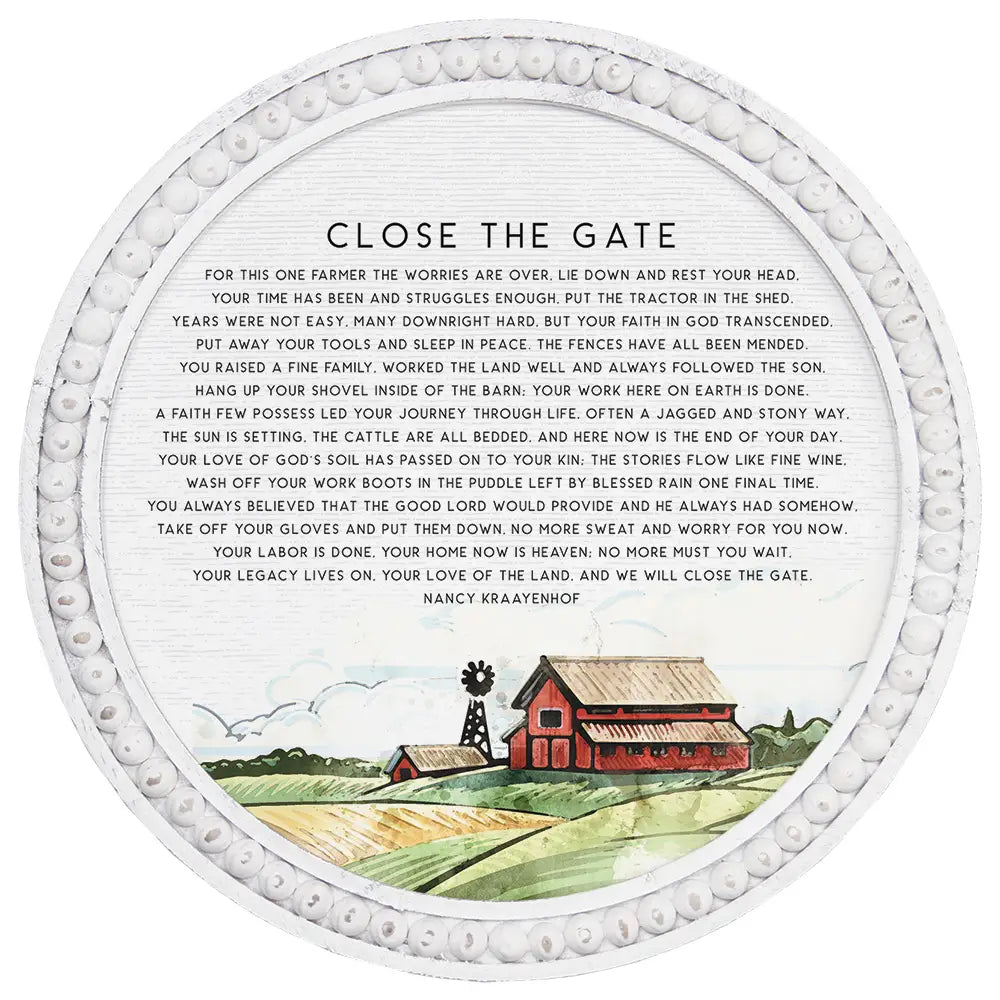 Close the Gate Beaded Round Art