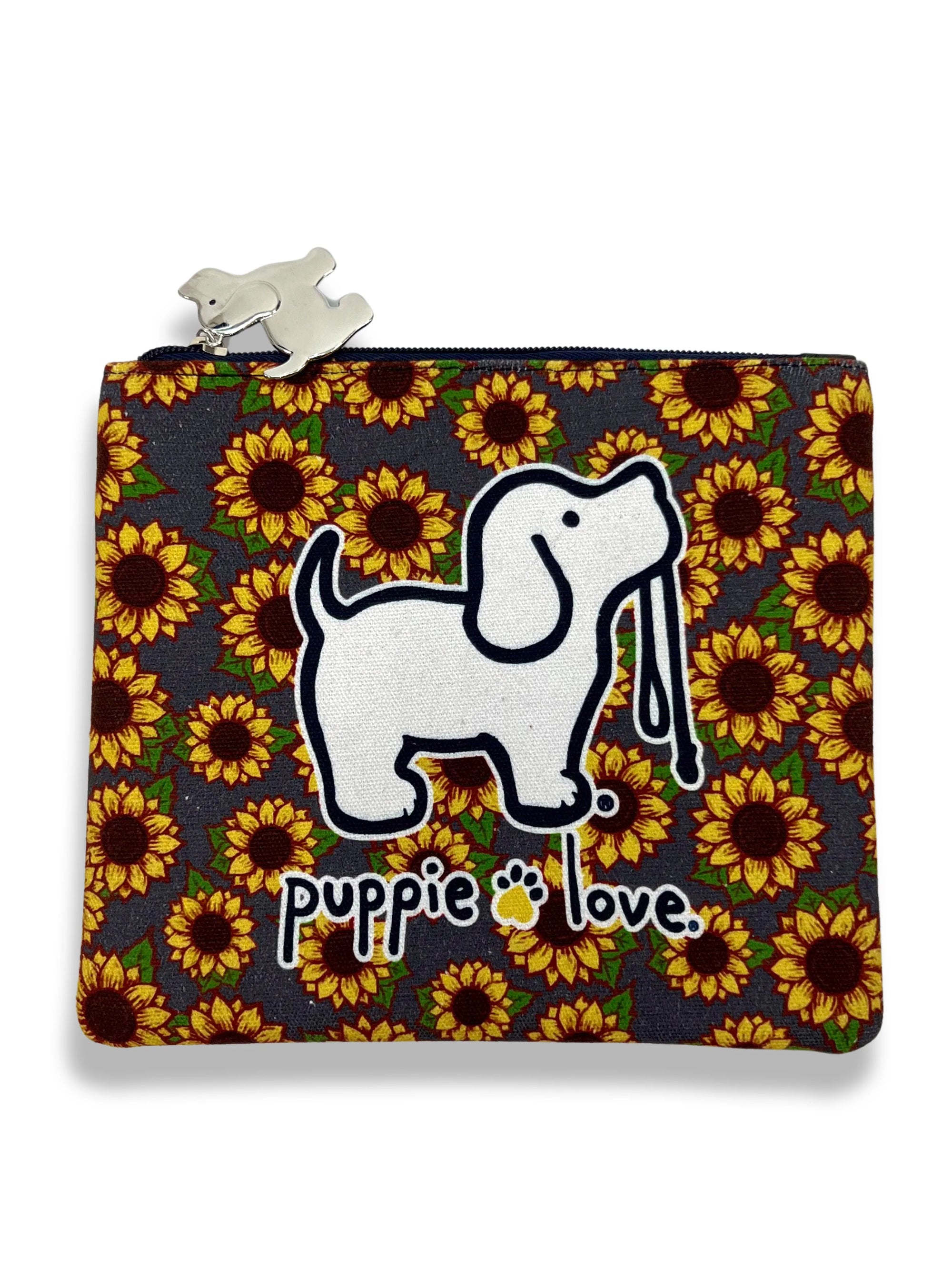 Puppie Love Sunflower Pup Zipper Pouch