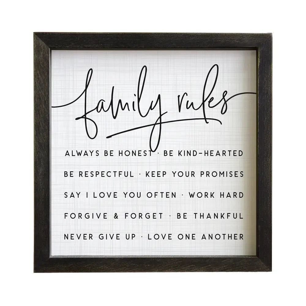 Family Rules Framed Sign