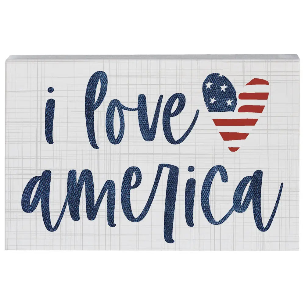 I Love America Block Sign